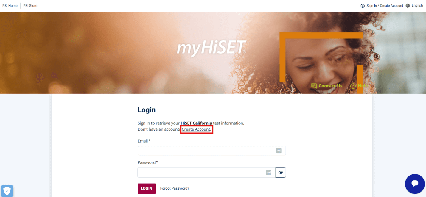 hiset create account